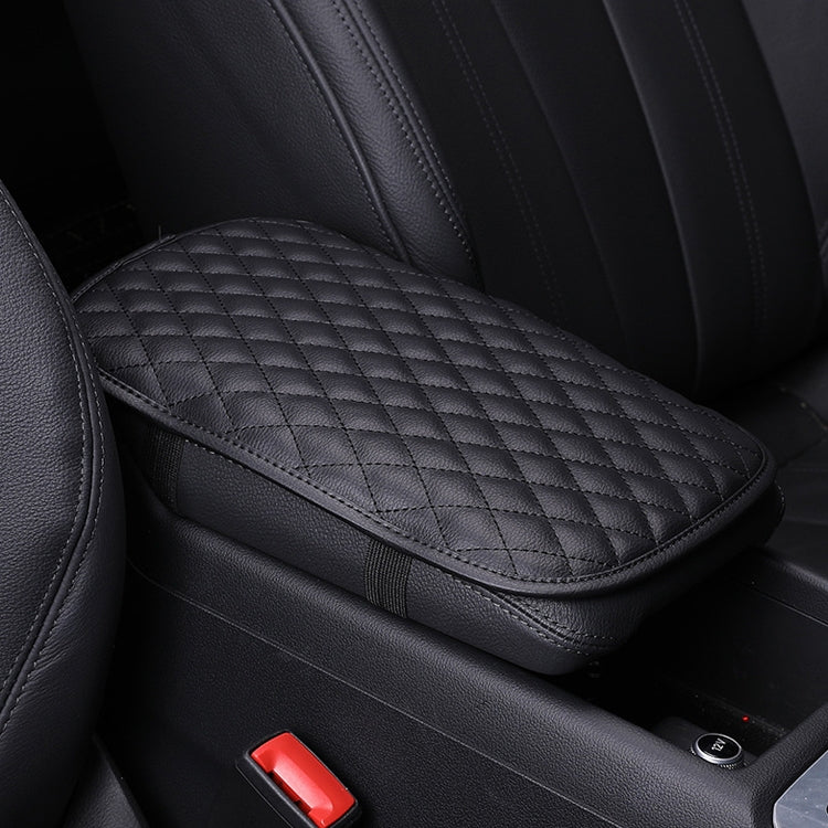 3 PCS Leather Car Universal Central Armrests Pad Anti-Slip Armrest Box Mat(Black) - In Car by buy2fix | Online Shopping UK | buy2fix