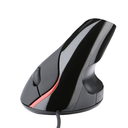 JSY-12 5 Keys USB Wired Vertical Mouse Ergonomic Wrist Brace Optical Mouse(Black) - Wired Mice by buy2fix | Online Shopping UK | buy2fix