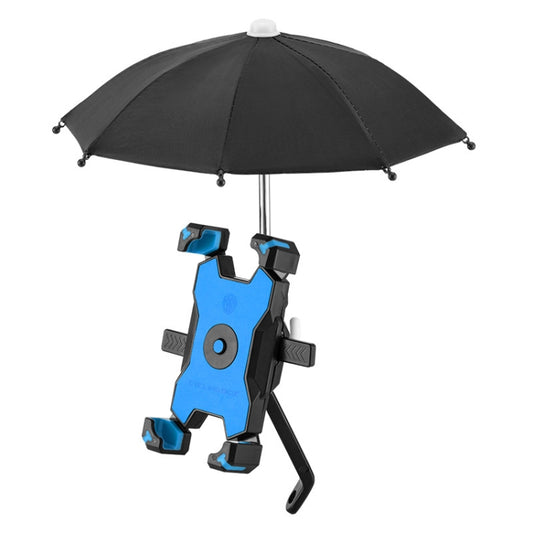 CYCLINGBOX Bicycle Mobile Phone Bracket With Parasol Rider Mobile Phone Frame, Style: Rearview Mirror Installation (Blue) - Outdoor & Sports by CYCLINGBOX | Online Shopping UK | buy2fix