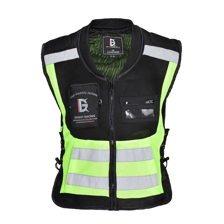 GHOST RACING GR-Y06 Motorcycle Riding Vest Safety Reflective Vest, Size: M(Fluorescent Green) - In Car by GHOST RACING | Online Shopping UK | buy2fix