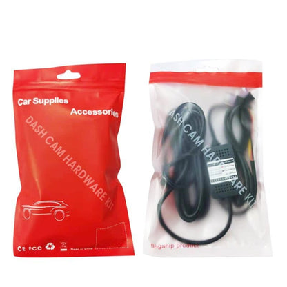 H516 Recording Step-down Line Shrinkage Video Car Charger Line Parking Monitoring Three-Core Power Cord, Model: With Fuse(Mini Left Elbow) - In Car by buy2fix | Online Shopping UK | buy2fix