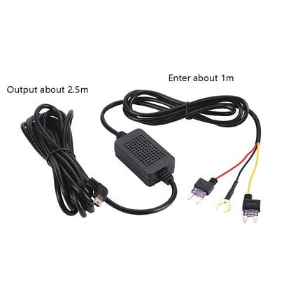 H516 Recording Step-down Line Shrinkage Video Car Charger Line Parking Monitoring Three-Core Power Cord, Model: Without Fuse(Micro Left Elbow) - In Car by buy2fix | Online Shopping UK | buy2fix