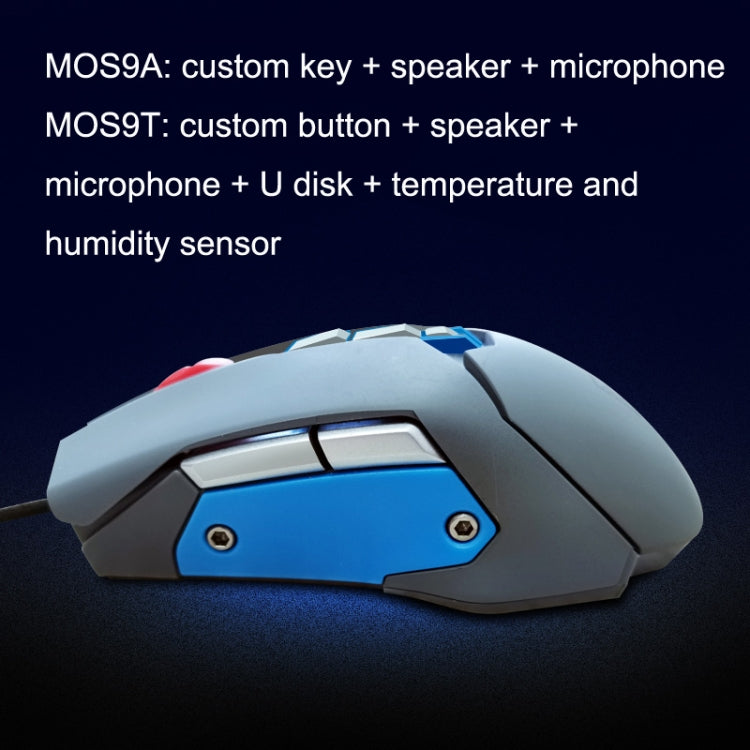 MOS9A 9 Keys 1600DPI Office Game USB Voice-Activated Voice Macro Programming Mouse, Cable Length: 2m - Wired Mice by buy2fix | Online Shopping UK | buy2fix