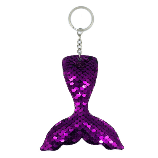 10 PCS Reflective Mermaid Keychain Sequins Mermaid Tail Accessories Car Luggage Pendant(Purple 31) - In Car by buy2fix | Online Shopping UK | buy2fix