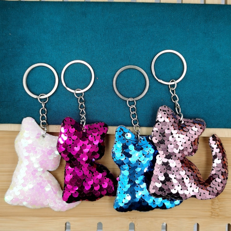 10 PCS PET Sequins Reflective Cat Keychain Bag Car Pendant, Colour: Royal Blue - In Car by buy2fix | Online Shopping UK | buy2fix