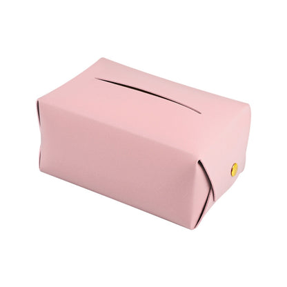 2 PCS Car Leather Tissue Box Home Paper Towel Storage Box(Pink) - In Car by buy2fix | Online Shopping UK | buy2fix