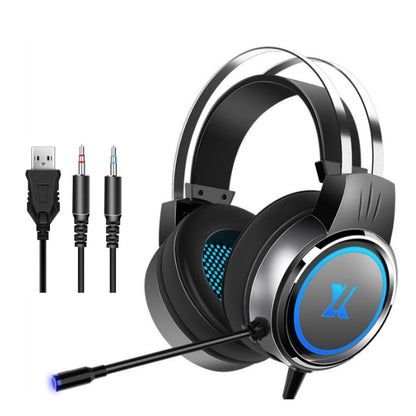 Heir Audio Head-Mounted Gaming Wired Headset With Microphone, Colour: X8 Double Hole Upgrade (Black) - Multimedia Headset by Heir Audio | Online Shopping UK | buy2fix