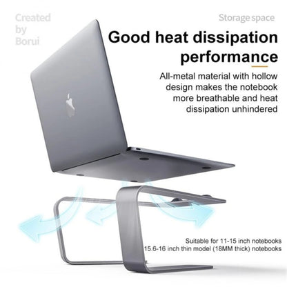 BONERUY P49 Aluminium Alloy Heat-Dissipating Notebook Holder Storage Heightened Holder(Grey) - Computer & Networking by BONERUY | Online Shopping UK | buy2fix