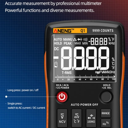 ANENG AN-Q1 Automatic High-Precision Intelligent Digital Multimeter, Specification: Standard with Cable(Red) - Consumer Electronics by ANENG | Online Shopping UK | buy2fix