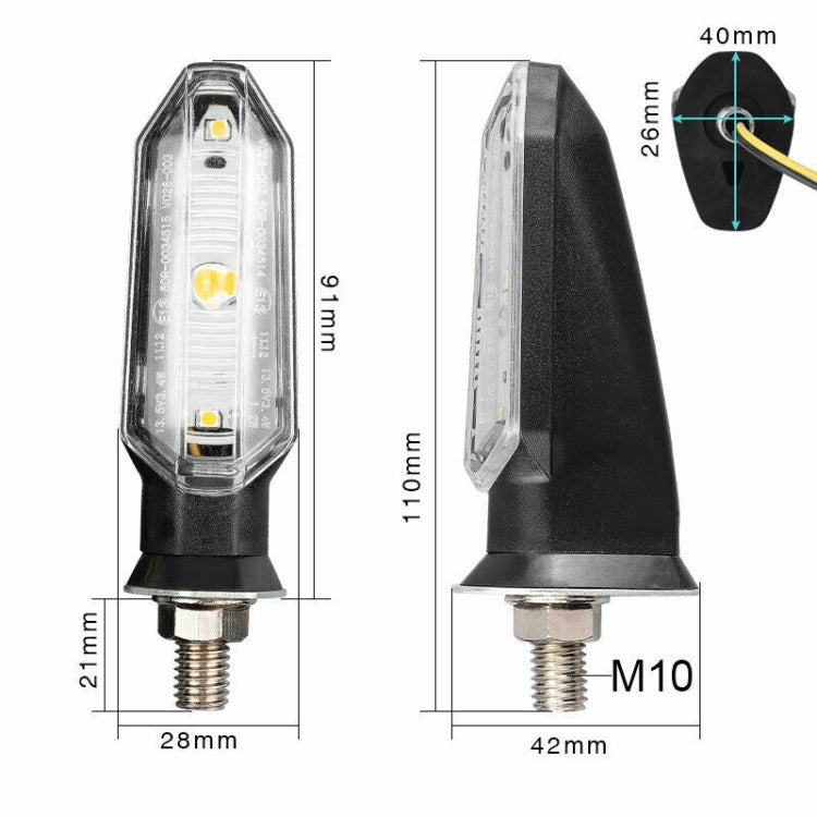 1 Pair MK-121 3 LEDs Shark Motorcycle Signal Lamp(Yellow Light) - In Car by buy2fix | Online Shopping UK | buy2fix