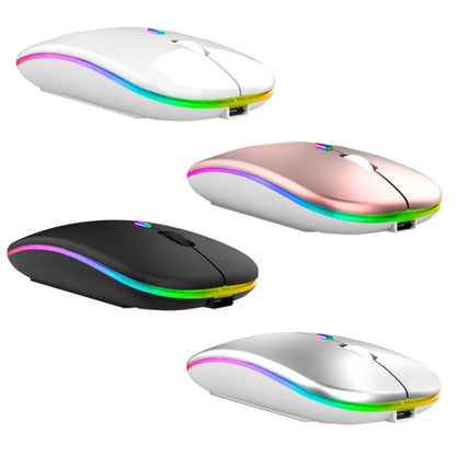 C7002 2400DPI 4 Keys Colorful Luminous Wireless Mouse, Color: Dual-modes Silver - Wireless Mice by buy2fix | Online Shopping UK | buy2fix