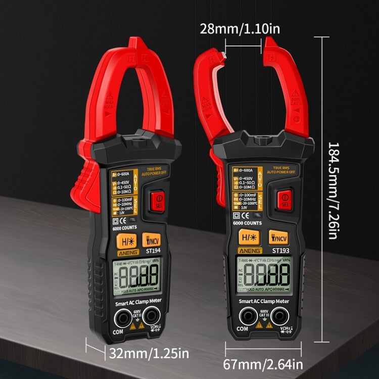 ANENG ST193 Intelligent Automatic Multifunctional AC Clamp Digital Meter - Digital Multimeter by ANENG | Online Shopping UK | buy2fix