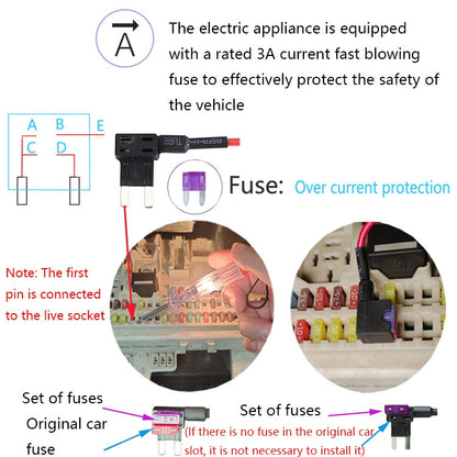 C301 12V to 5V Car ACC Takes Electricity Buck Cables, Model: Buckle + 1 x Take Appliance - In Car by buy2fix | Online Shopping UK | buy2fix