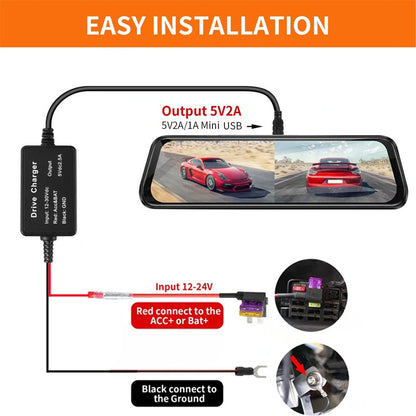 C301 12V to 5V Car ACC Takes Electricity Buck Cables, Model: Buckle + Electric Pen + Cable Tie - In Car by buy2fix | Online Shopping UK | buy2fix