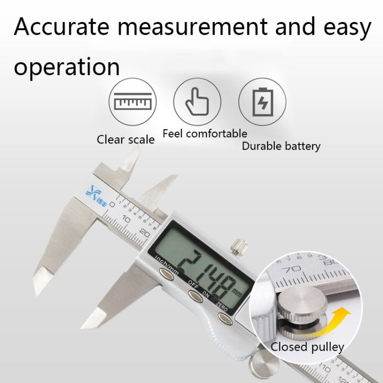 XIFENG Stainless Steel Digital Display Electronic Vernier Caliper, Specification: 0-200mm - Measuring Tools by XIFENG | Online Shopping UK | buy2fix