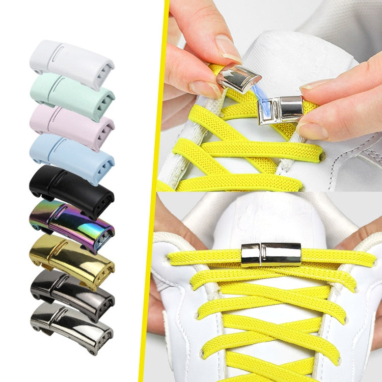 4 Sets SLK28 Metal Magnetic Buckle Elastic Free Tied Laces, Style: Silver Magnetic Buckle - Outdoor & Sports by buy2fix | Online Shopping UK | buy2fix