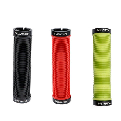 MEROCA Mountain Bike Anti-slip Shock Absorber Riding Grip Cover, Style: Bilateral Lock Thread ME15 Red - Bicycle Grips by MEROCA | Online Shopping UK | buy2fix