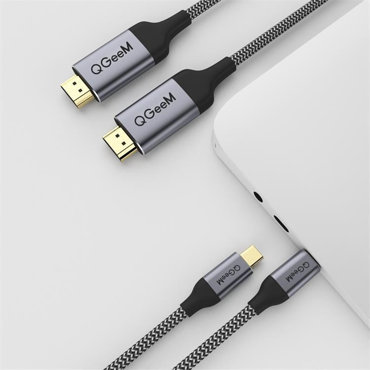 QGeeM QG-UA09 Type-C To HDMI Cable, Length: 3m - Cable by buy2fix | Online Shopping UK | buy2fix