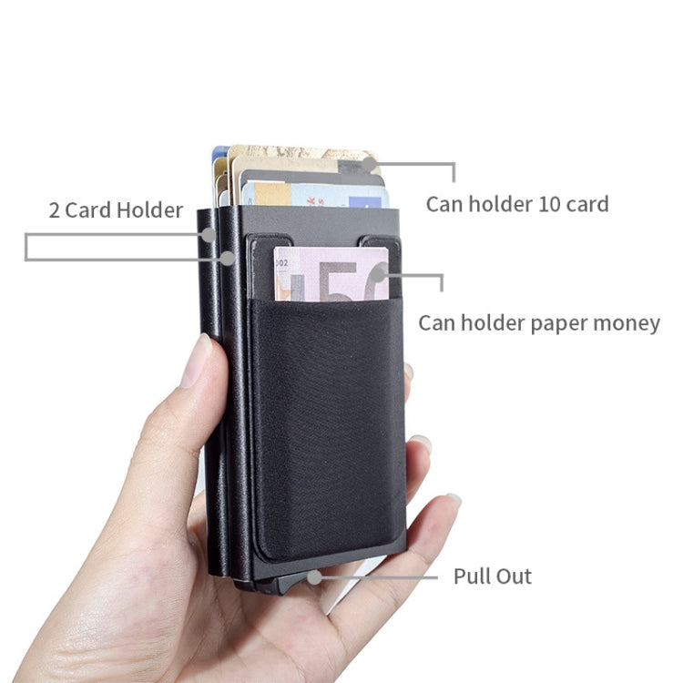 RFID Aluminum Alloy Anti-Degaussing Coin Card Holder(Silver Black) - Antimagnetic RFID Package by buy2fix | Online Shopping UK | buy2fix