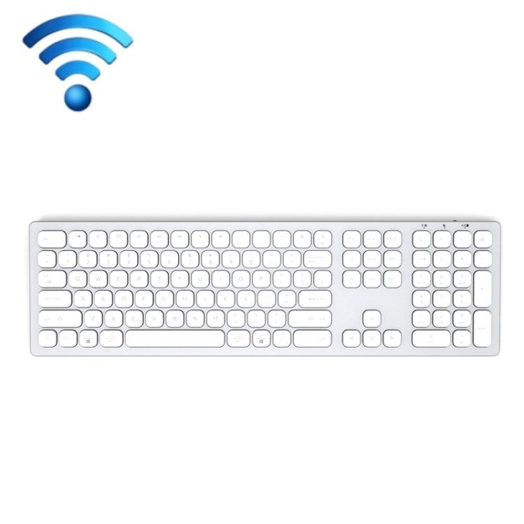 K9500 110 Keys 2.4G+Bluetooth Dual Mode Mute Office Wireless Keyboard(Silver White) - Wireless Mice by buy2fix | Online Shopping UK | buy2fix