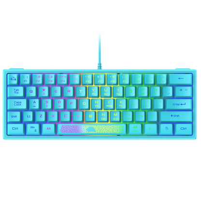 ZIYOU LANG K61 62 Keys RGB Lighting Mini Gaming Wired Keyboard, Cable Length:1.5m(Blue) - Wired Keyboard by ZIYOU LANG | Online Shopping UK | buy2fix