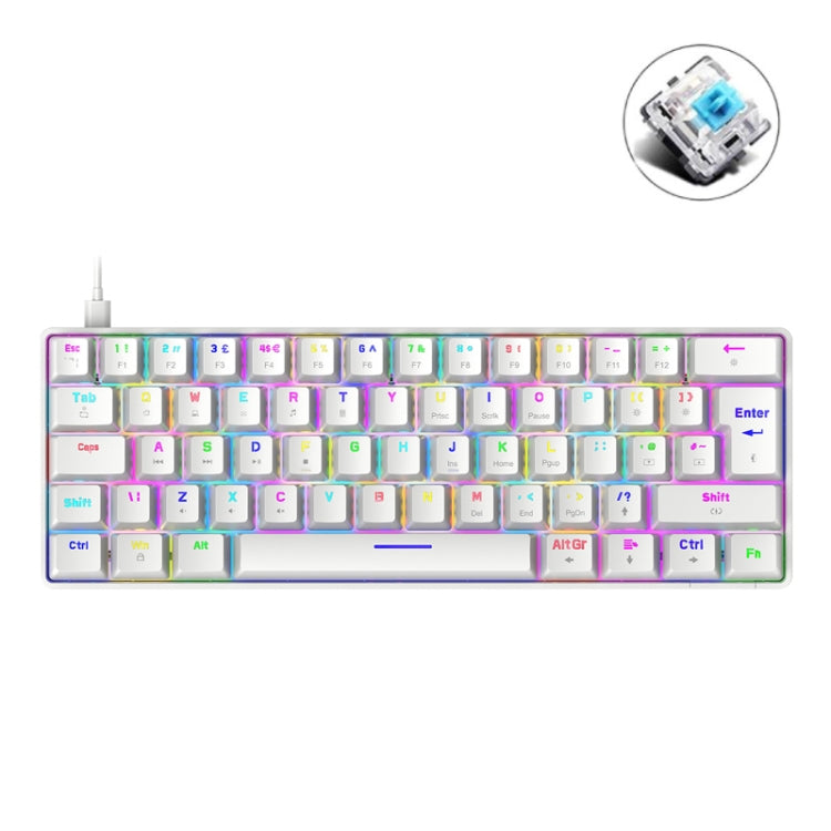 ZIYOU LANG T60 62-Key RGB Luminous Mechanical Wired Keyboard, Cable Length:1.5m(White Green Shaft) - Wired Keyboard by ZIYOU LANG | Online Shopping UK | buy2fix