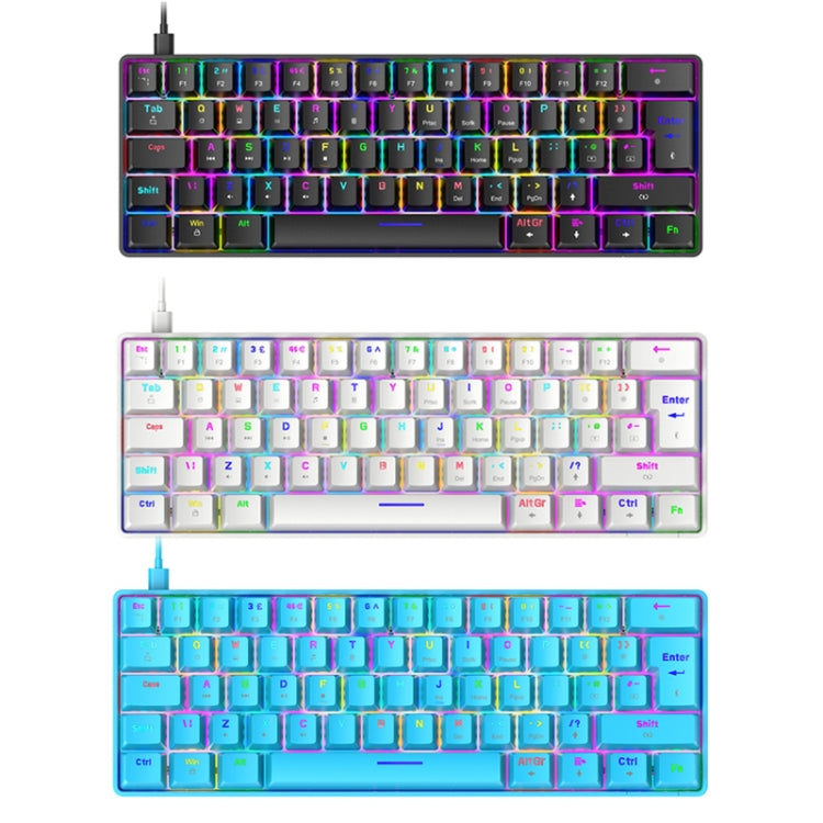 ZIYOU LANG T60 62-Key RGB Luminous Mechanical Wired Keyboard, Cable Length:1.5m(Black Tea Shaft) - Wired Keyboard by ZIYOU LANG | Online Shopping UK | buy2fix