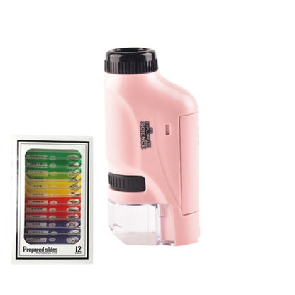 Children Handheld Portable Laboratory Equipment Microscope Toys, Colour: Lite + Specimen (Pink) - Consumer Electronics by buy2fix | Online Shopping UK | buy2fix