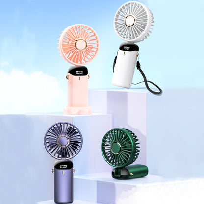 USB Handheld Digital Display Folding Aromatherapy Fan, Battery Capacity: 5000mAh(N15 Dark Green) - Consumer Electronics by buy2fix | Online Shopping UK | buy2fix