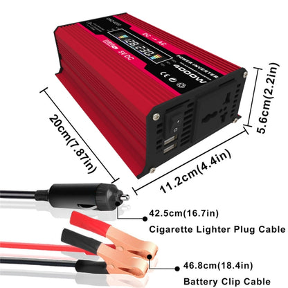 Solar Power System Inverters+30A Controller+18W 18V Solar Panel, Specification: Red 12V To 110V - Charger by buy2fix | Online Shopping UK | buy2fix