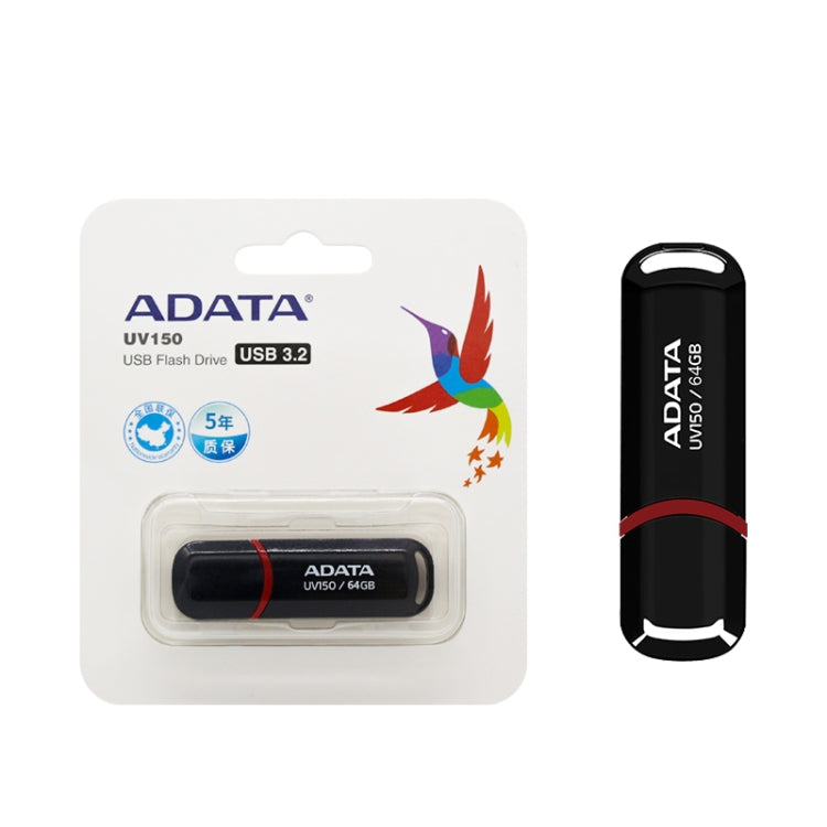 ADATA UV150 High Speed USB3.1 Business USB Flash Drive, Capacity: 128GB(Black) - USB Flash Drives by ADATA | Online Shopping UK | buy2fix
