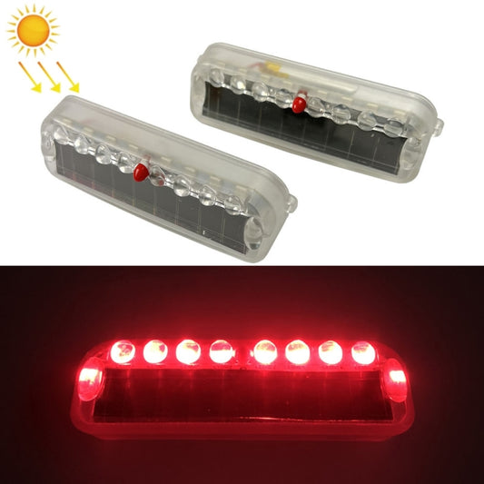 2 PCS LED Solar Decorative Night Vibration Lighting Warning strobe Lamp(Red) - In Car by buy2fix | Online Shopping UK | buy2fix