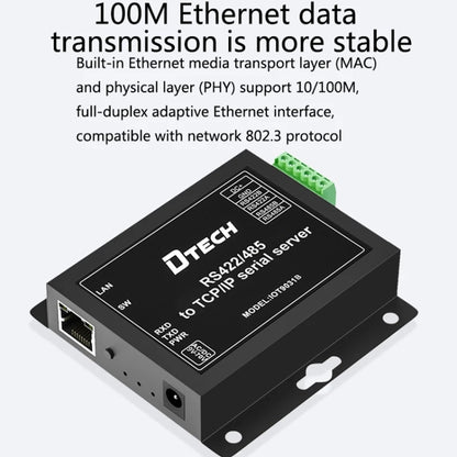 DTECH IOT9031B RS485/422 To TCP/IP Ethernet Serial Port Server, CN Plug - RS485 / RS232 Series by buy2fix | Online Shopping UK | buy2fix