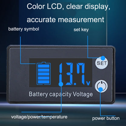 Two-Line Digital Display DC Voltmeter Lead-Acid Lithium Battery Charge Meter, Color: Blue - Consumer Electronics by buy2fix | Online Shopping UK | buy2fix