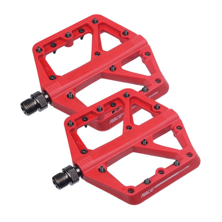 RACEWORK RK66 Mountain Bike Nylon Fiber Pedals(Red) - Pedals by RACEWORK | Online Shopping UK | buy2fix