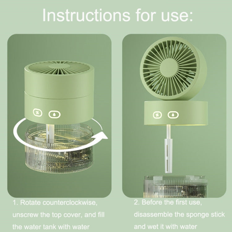 OM008 Desktop Foldable Spray Humidification Mini USB Water Cooling Fan(Mousse Green) - Consumer Electronics by buy2fix | Online Shopping UK | buy2fix