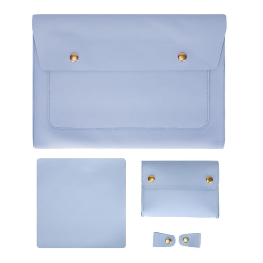 S178 3 In 1 Leather Waterproof Laptop Liner Bag, Size: 13 inches(Baby Blue) - 13.3 inch by buy2fix | Online Shopping UK | buy2fix