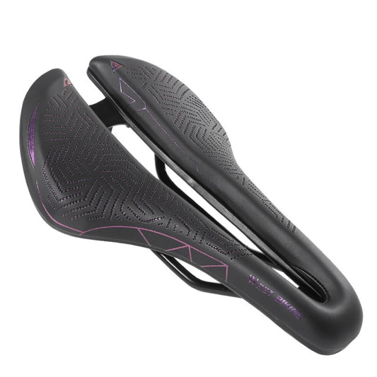 WEST BIKING Hollow Breathable Comfort Bicycle Saddle(Black Purple) - Bicycle Saddle by WEST BIKING | Online Shopping UK | buy2fix