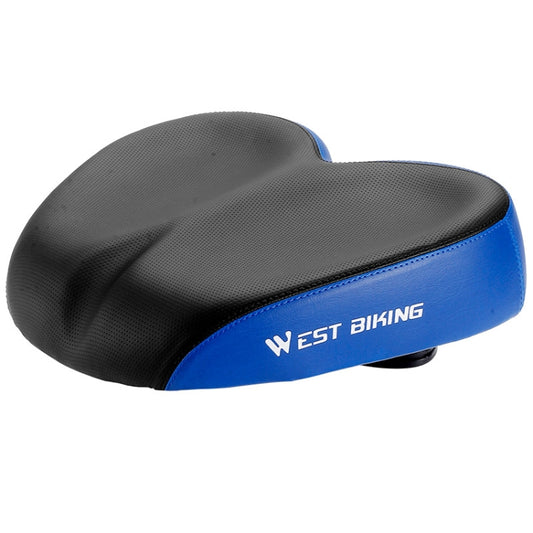 WEST BIKING Bicycle Widened And Comfortable Shock Absorbing Saddle(Black Blue) - Bicycle Saddle by WEST BIKING | Online Shopping UK | buy2fix