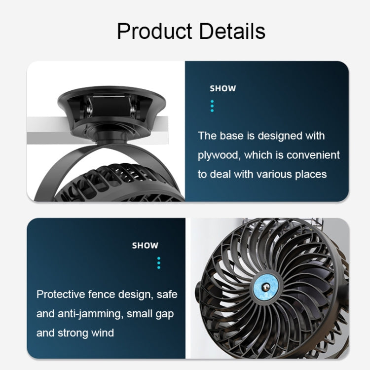 USB Charging Desktop Clip Style Cooling Fan, Spec: Spray (Black) - Consumer Electronics by buy2fix | Online Shopping UK | buy2fix