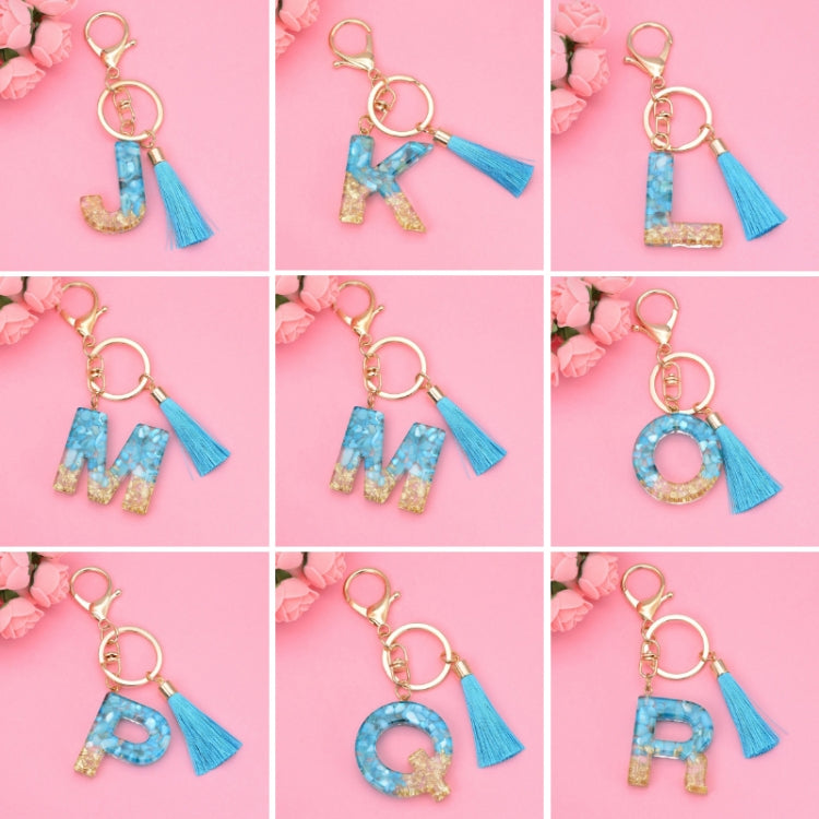 2 PCS English Alphabet Epoxy Tassel Keychain Bag Pendant(Q) - In Car by buy2fix | Online Shopping UK | buy2fix