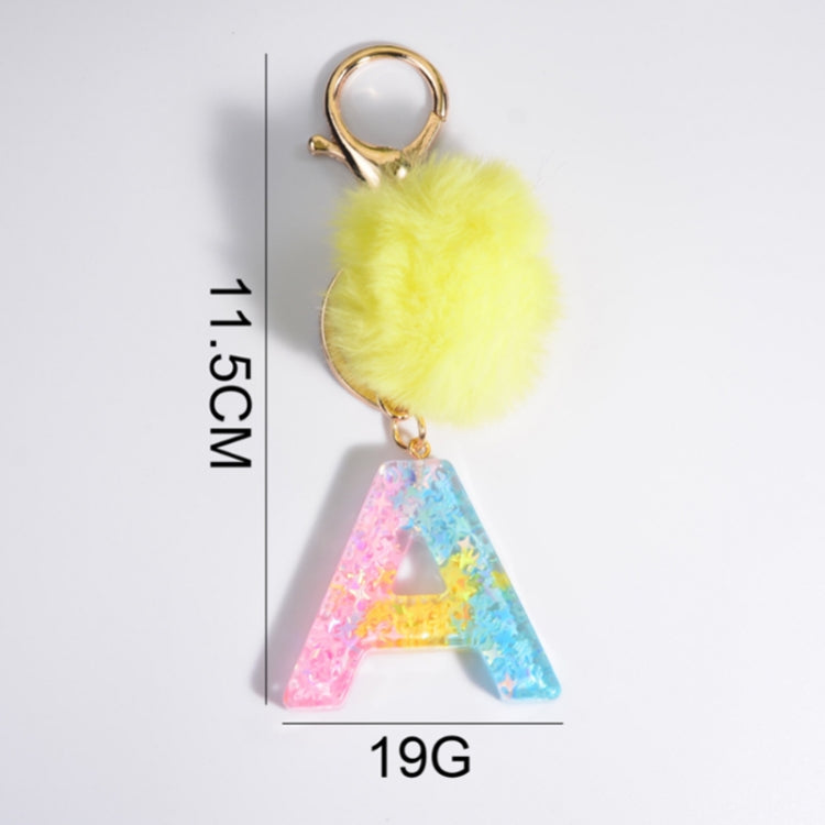 2 PCS Crystal Epoxy Rainbow Color Keychain Hair Ball Ladies Bag Pendant(X) - In Car by buy2fix | Online Shopping UK | buy2fix