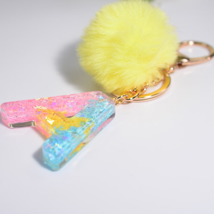 2 PCS Crystal Epoxy Rainbow Color Keychain Hair Ball Ladies Bag Pendant(M) - In Car by buy2fix | Online Shopping UK | buy2fix