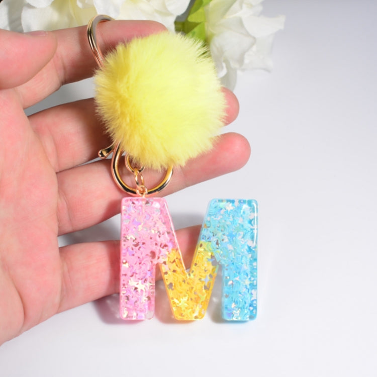 2 PCS Crystal Epoxy Rainbow Color Keychain Hair Ball Ladies Bag Pendant(M) - In Car by buy2fix | Online Shopping UK | buy2fix