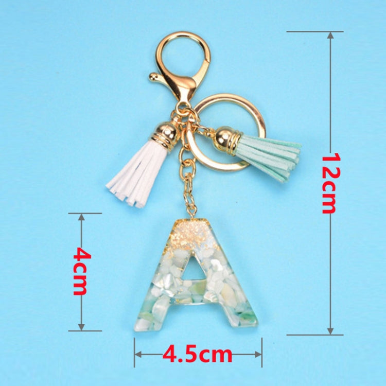 2 PCS Gold Foil English Letter Tassel Keychain Bag Decoration Pendant(D) - In Car by buy2fix | Online Shopping UK | buy2fix