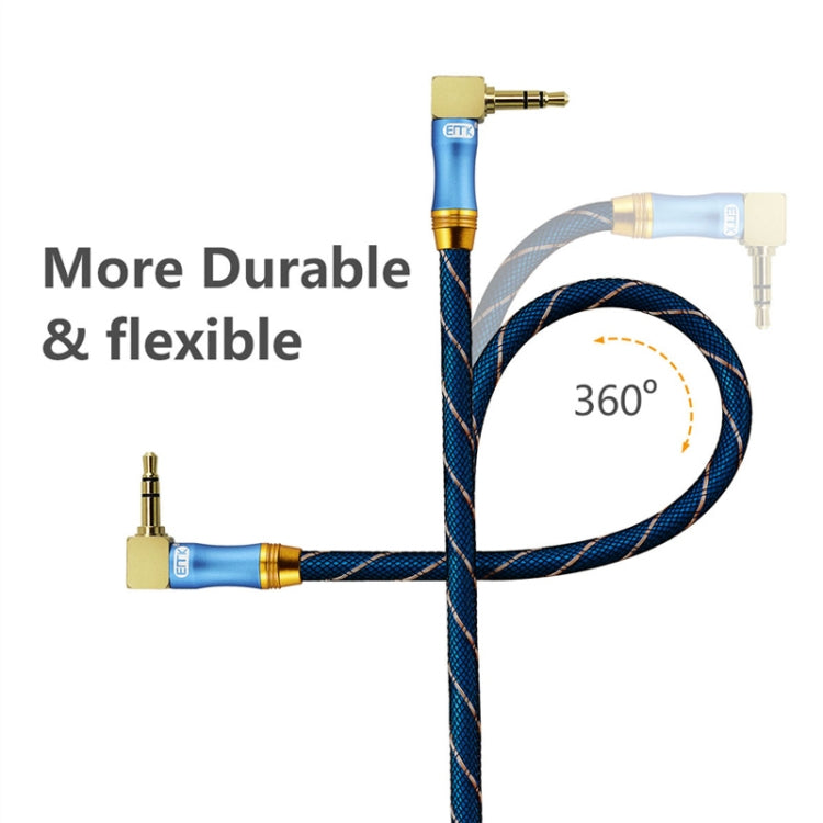 EMK 90-Degree Car 3.5mm Audio Cable Extension Cable, Cable Length: 1.5M(Blue) - Aux Cable by EMK | Online Shopping UK | buy2fix
