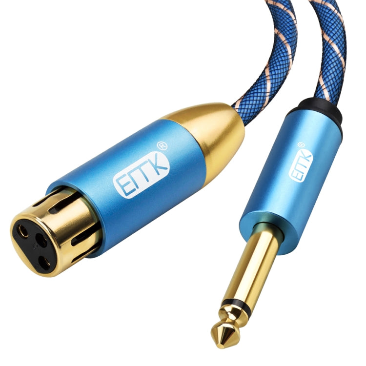 EMK KN603 2Pin 6.5mm Canon Line Balanced Audio Microphone Line,Cable Length: 1.5m(Blue) - Microphone Audio Cable & Connector by EMK | Online Shopping UK | buy2fix