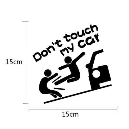 10PCS Reflective Funny Text Do Not Touch My Car Car Sticker(White) - In Car by buy2fix | Online Shopping UK | buy2fix