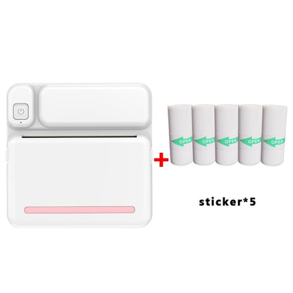 C19 200DPI Student Homework Printer Bluetooth Inkless Pocket Printer Pink Sticker x 5 - Consumer Electronics by buy2fix | Online Shopping UK | buy2fix