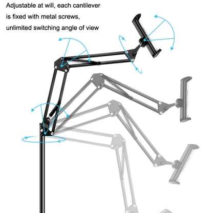 155cm Live Broadcast Bedside Cantilever Floor Bracket Desktop Floor Model (Black) - Lazy Bracket by buy2fix | Online Shopping UK | buy2fix